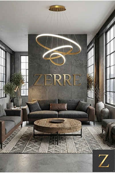 ZERRE Shop BELLA GOLD 3'lü Yeni Ultra Süper Beyaz Ledli Avize