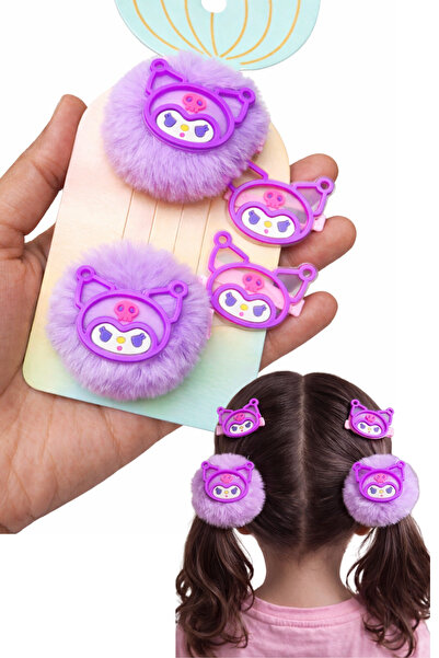 Nisankids Λαστιχένια πόρπη με φιγούρα Ponpon Kuromi, 2 τεμάχια πόρπες τύπου κλιπ