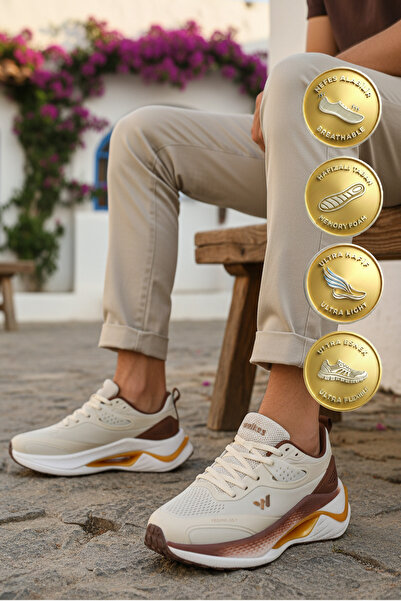 WALKWAY Bej Fileli Erkek Spor Ayakkabı Tirispol M-25405 M