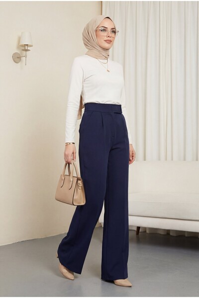HİJABAYA Παντελόνι από ύφασμα Pipe Leg - Μέση με λεπτομέρεια Velcro