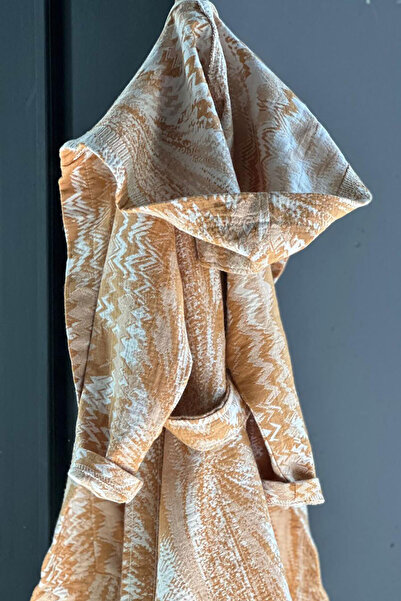 Stella Belli Pamuk El Dokuması Desenli Çocuk Kapüşonlu Peştemal Bornoz | Kutu...