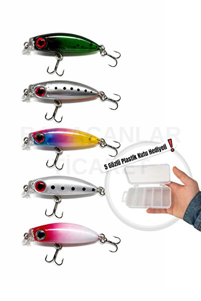 Arkhelais Minnow Rapala 4,3 cm 2,7 gr Yapay Balık Yemi 5’li Set – Spin, At-Çe...