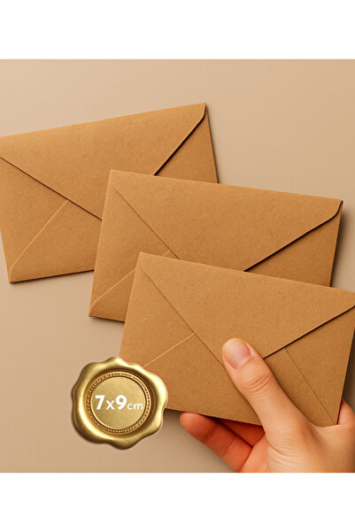 Bimotif Minik Zarf, 7x9 Cm 50 Adet (KRAFT)