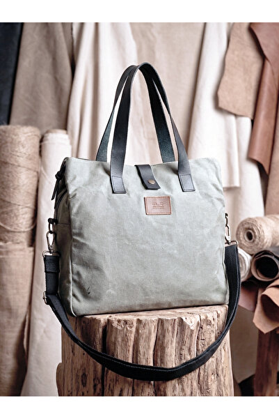 Old Cotton Mumlu Kanvas Çok Bölmeli Omuz Çantası ve El Çantası (ayarlanabilir...