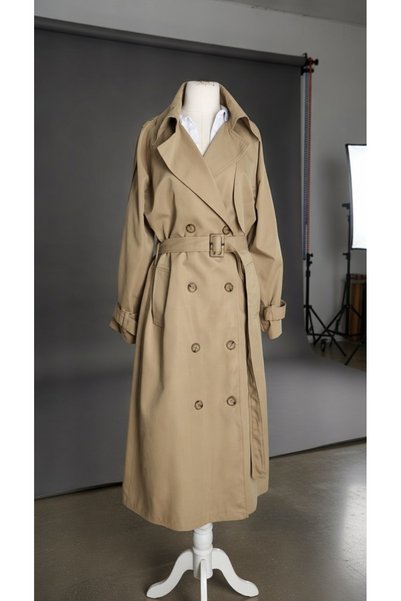 MADAMMERY Oversize Thick Soft Textured Lining Trench Coat