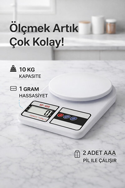 REDMOON SF-400 Dijital Mutfak Terazisi 10 KG 1 GR Hassasiyet | Dara Özellikli...