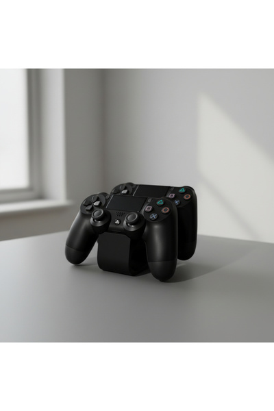 modelika 3d Siyah PS4 Uyumlu İkili Dualshock 4 Kol Tutucu Masaüstü Gamepad St...
