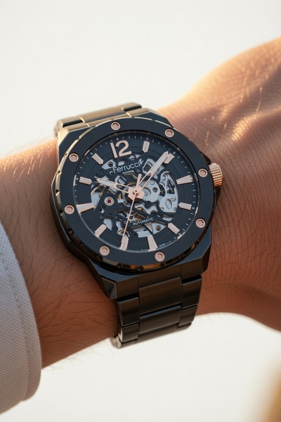 Ferrucci men's Premium Automatic Battery Free model - Steel Case, Waterproof,...