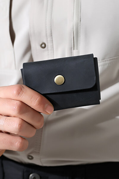 TeriArte حافظة بطاقات من الجلد الأسود الأصلي، محفظة جلدية بسيطة، حافظة بطاقات...