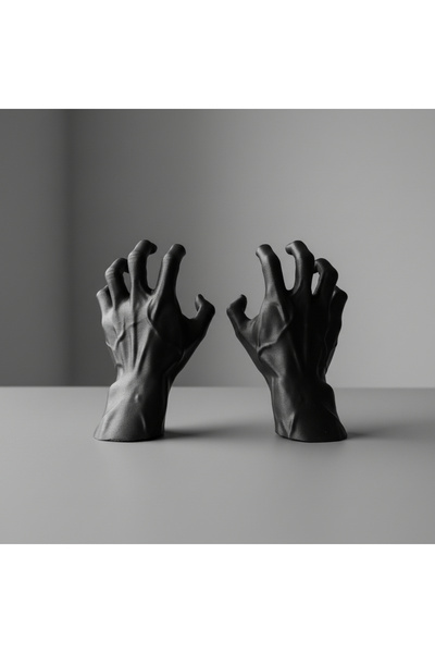 modelika 3d Gotik El Aplik – Korku Temalı Duvar Mumluğu, Mumsuz Gönderim, Şık...