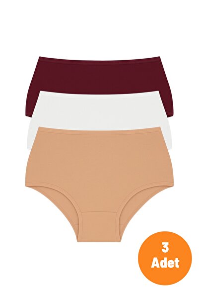 Aybome Kadın Yüksek Bel Külot Pamuklu Likralı Esnek Yumuşak Kumaş Hipster Külot