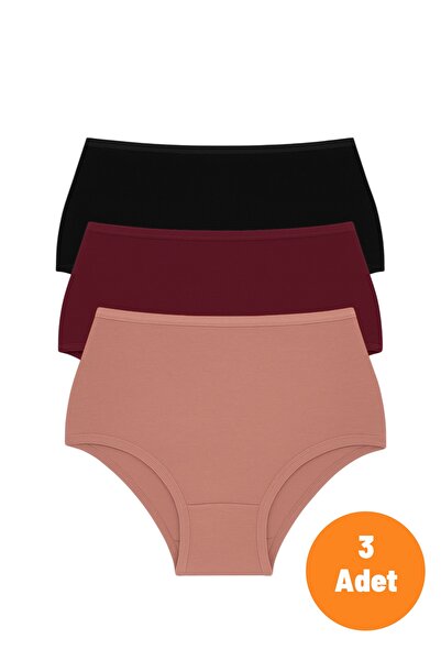 Aybome Kadın Yüksek Bel Külot Pamuklu Likralı Esnek Yumuşak Kumaş Hipster Külot