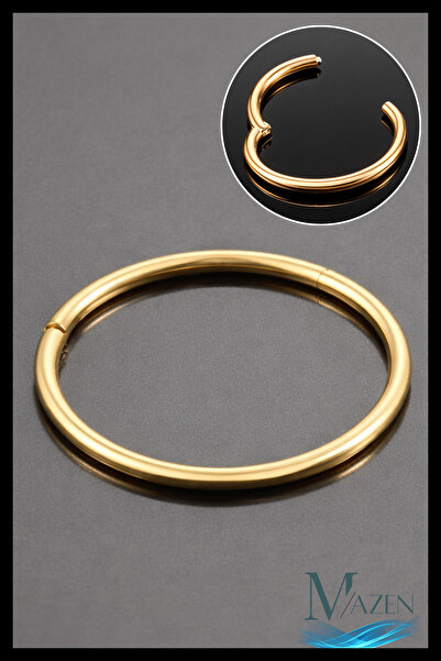 MAZEN 1 mm İnce Barlı Cerrahi Çelik 1 Adet Tam Halka Kıkırdak Tragus Helix Pi...