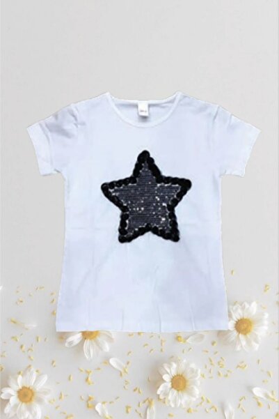 Nacar KIZ ÇOCUK TEK ÜST TSHİRT YILDIZLI 23 NİSAN GÖSTERİ KIYAFETİ 024