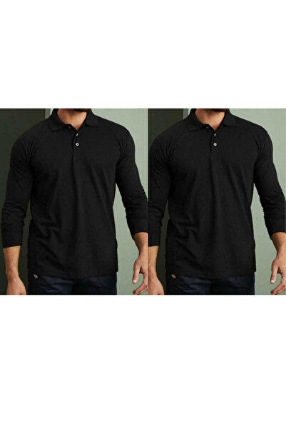 Nacar Unisex Uzun Kollu Polo Yaka Çocuk Okul Tshirt 2 Adet