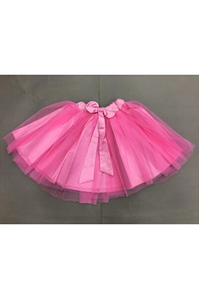 Nacar Kız Çocuk Beyaz Düz Renk Fiyonklu Tütü Etek