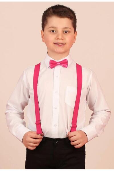 Nacar Erkek Çocuk Gömlek Papyon Askı Takımı
