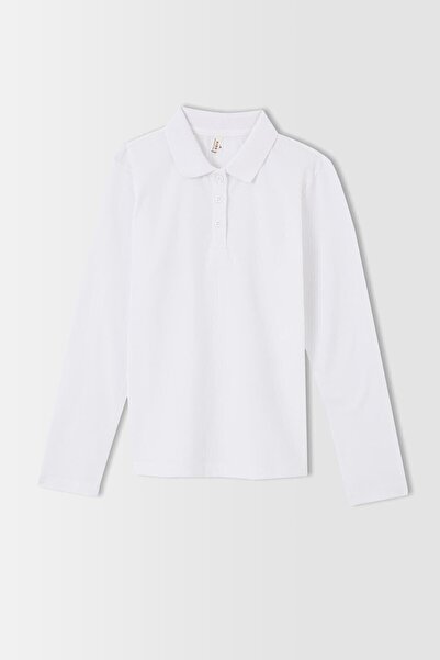 Genel Markalar Kız Çocuk Uzun Kollu Polo Tişört