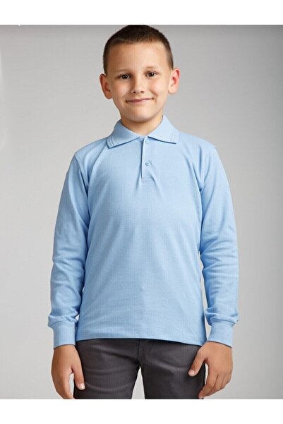 Nacar Unisex Çocuk Uzun Kol Polo Yaka Okul T-shirt