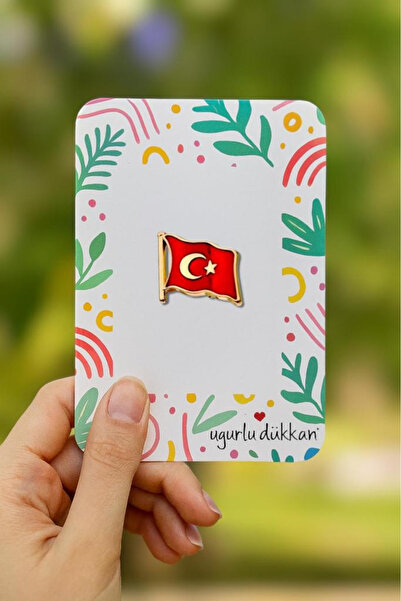 uğurlu dükkan Dalgalı Türkiye Bayrağı Rozeti