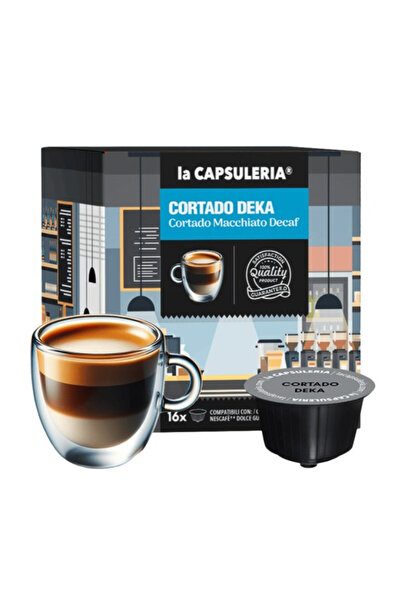 La Capsuleria Cortado Deka, 16 capsule compatibile Nescafe Dolce Gusto, La Ca...