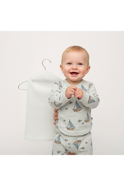 MİLAYS LİFE HOME COLLECTİON طقم ملابس من 3 قطع للأطفال الذكور من عمر 3-6 أشهر...