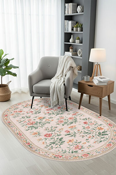 LTS HOME DİJİTAL BASKILI bej Kaymaz Taban Yıkanabilir Modern Mutfak Halısı Sa...