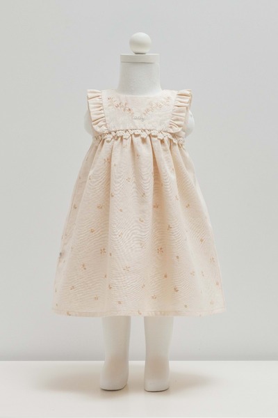 Caramell حقيبة يد نسائية صغيرة من الكتان باللون البيج