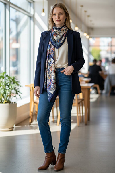 Mimoza Accessories Satin-Ethnic/Modern Patterned Scarf