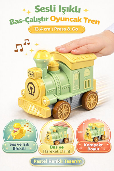 Bass Go Baby Train with Battery, Sound, Light and Music 13 cm