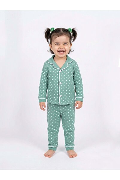 RYZE ÇOCUK Benekli̇ Baby Girl Pajama Set Green