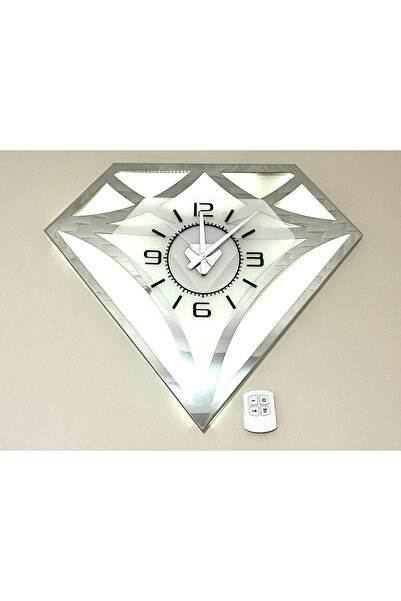 MODEL Elmas duvar saati ışıklı kumandalı