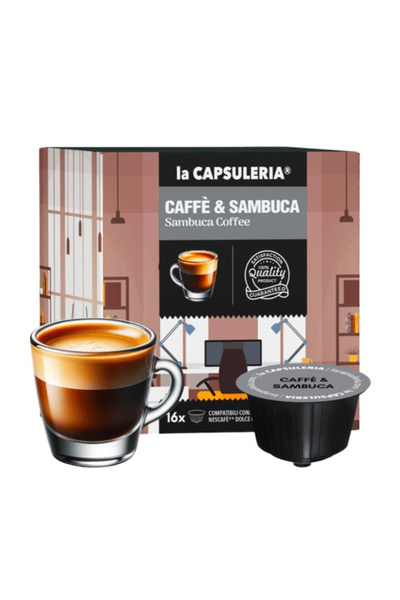 La Capsuleria Cafea Sambuca, 16 capsule compatibile Nescafe Dolce Gusto, La C...