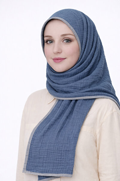 mim eşarp Piped Muslin Solid Color Shawl 90X190Cm