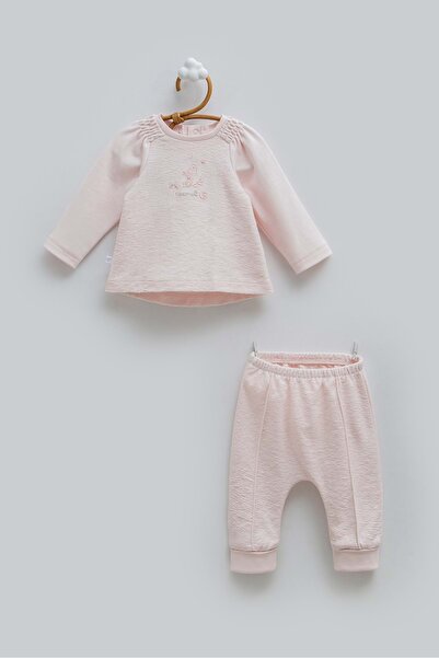 Caramell Happy Spring Shoulder Detail Top and Bottom Set Pink