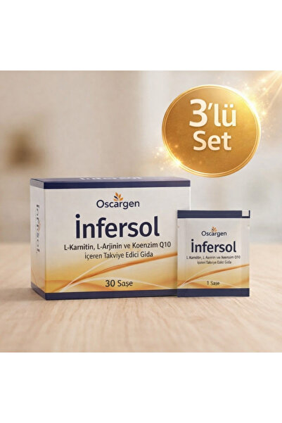 Oscargen Infersol L-Karnitin, L-Arjinin, Astaksantin, Q10, Antioksidan 30 Saşe