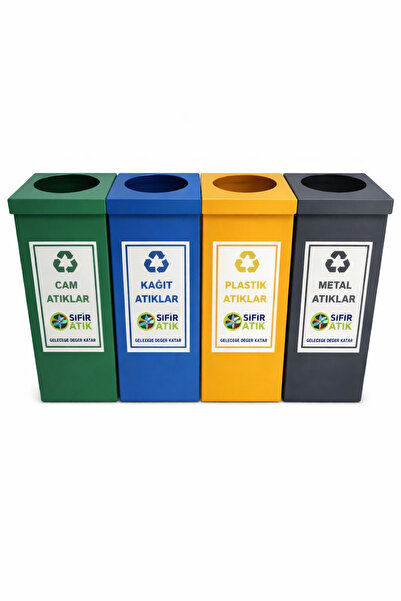 Genel Markalar Geri Dönüşüm Sıfır Atık Kutusu 4'lü Set  Dahil