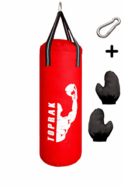 TOPRAK SPORT ELDİVEN VE KARABİNA HEDİYELİ BOKS TORBASI 60x22 cm İÇİ DOLU