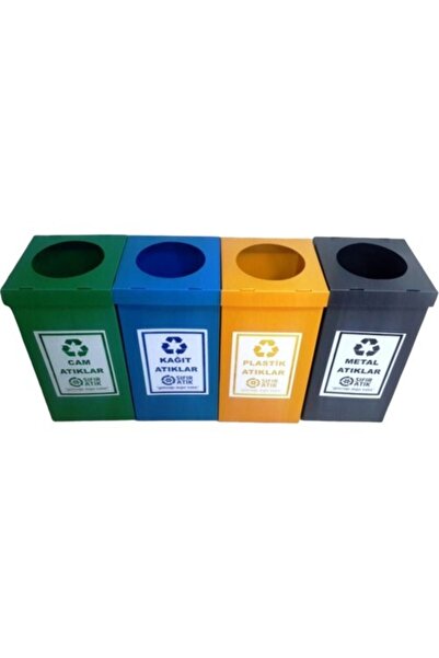 Genel Markalar Geri Dönüşüm Sıfır Atık Kutusu 4'lü Set  Dahil