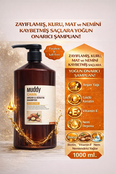 Muddy Argan Keratin Şampuanı 8697426731230