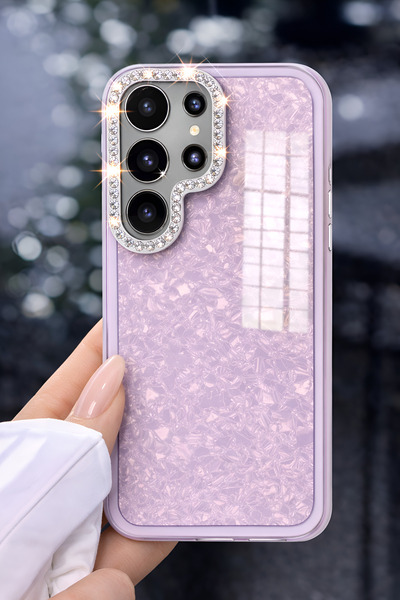 Ceponya غطاء حماية لهاتف جالاكسي S24 ألترا بتصميم لامع مرصع بالأحجار مع غطاء ...