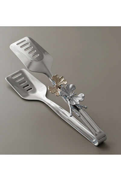 MİMOZA PARK Stainless Steel Luxury Butterfly Serving Tongs Set 22 cm