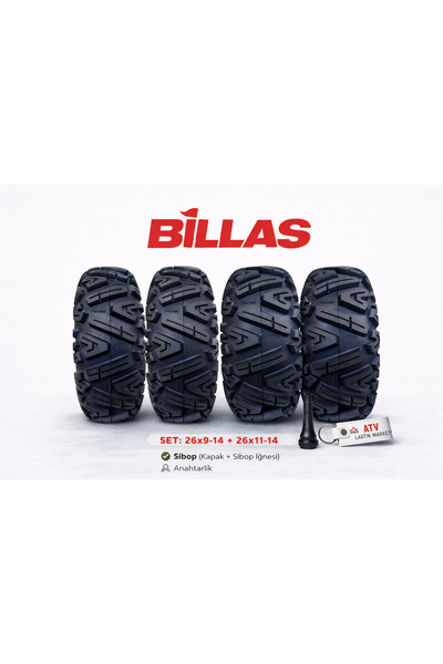 Billas 26x9-14 26x11-14 ATV Lastik Seti 4 Adet 6PR Tubeless