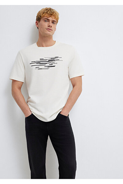 Mavi Black Ecru T-Shirt Regular Fit / Normal Cut 0613131-70057