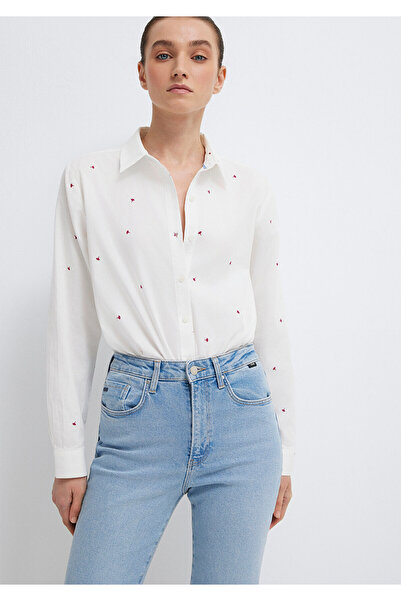 Mavi Floral Printed Ecru Shirt Loose Fit / Relaxed Fit 1210610-91381