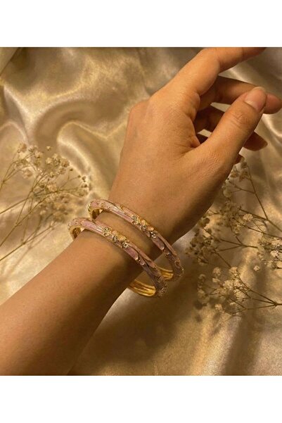 Ashley Collection İnce Mor Mineli Şık Motifti Kelepçeli Bileklik