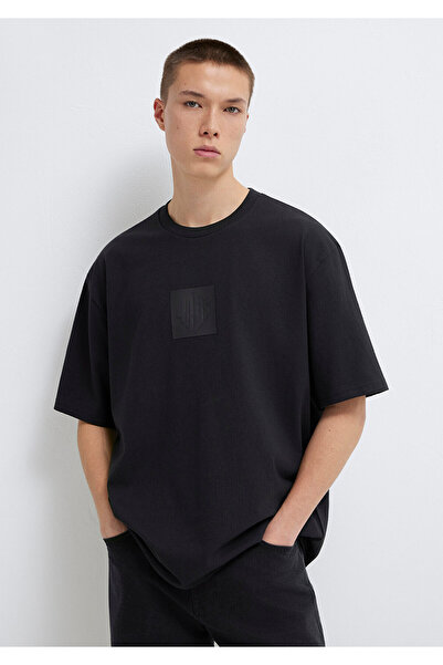 Mavi Logo Printed Black T-Shirt Relaxed Fit / Comfortable Cut 0613148-900