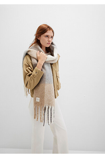 Mavi Tasseled Checkered Scarf 1913603-30221