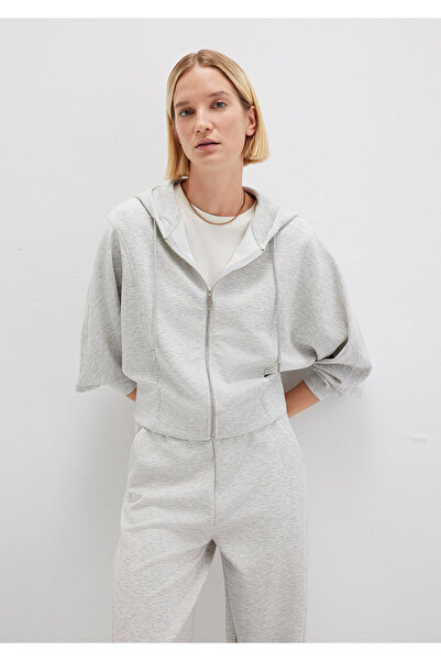 Mavi Fermuarlı Gri Sweatshirt 1S10440-87033