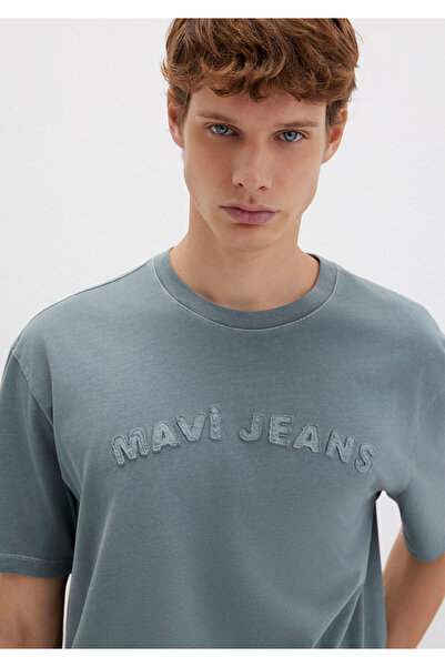 Mavi Jeans Baskılı Yeşil Tişört Loose Fit / Bol Rahat Kesim 0612953-90960
